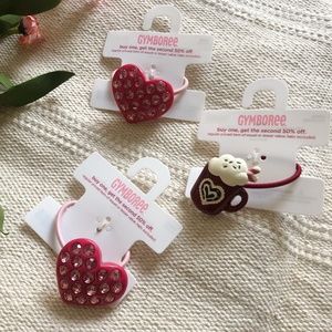Gymboree Heart & Hot Chocolate Hair Ties